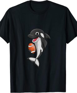 Football Love Killer Whale Orca Lover Animal Funny Womens T-Shirt