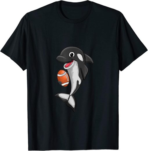 Football Love Killer Whale Orca Lover Animal Funny Womens T-Shirt