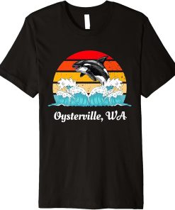 Vintage Oysterville WA Distressed Orca Killer Whale Art Premium T-Shirt