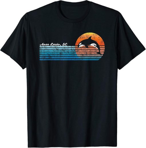 Vintage Anse Lazio, Retro 80s Orca Sunset T-Shirt