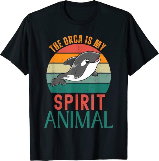 Orca Is My Spirit Animal Vintage Retro Funny Orca T-Shirt