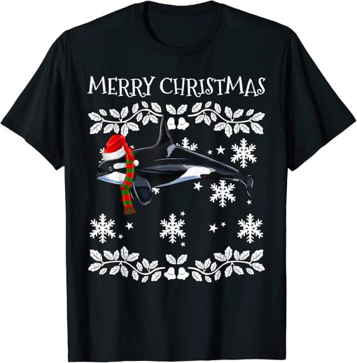 Merry Christmas Ornament Orca Killer Whale Ugly Xmas T-Shirt